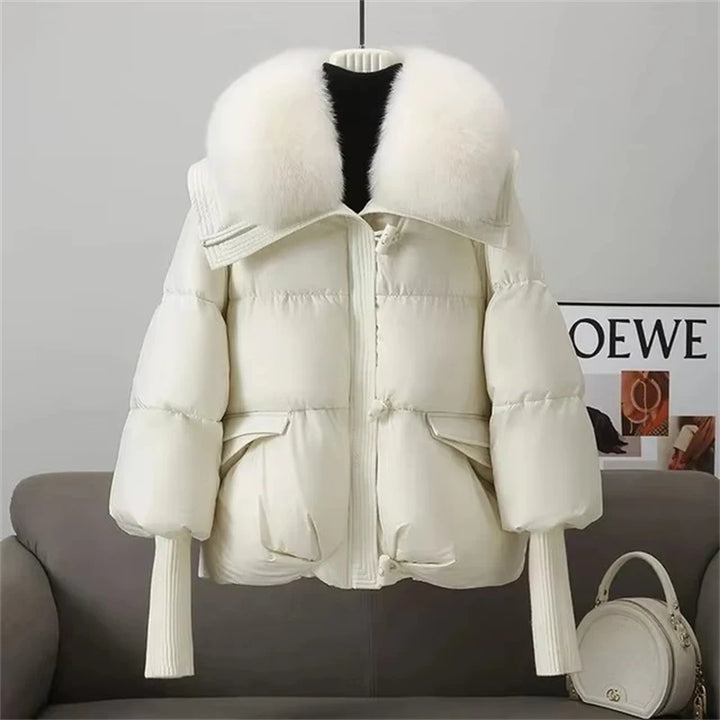 Women's Winter Parka Coat, Thick Fur Collar Hooded Long Puffer Jacket