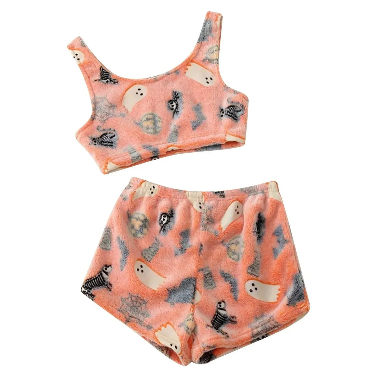 Afterglow Halloween Pajama Set for Women | Orange & Gray