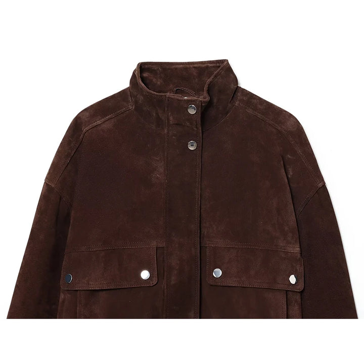Women's Fall Jacket, Slim Fit Big Pocket Casual Warm Coat