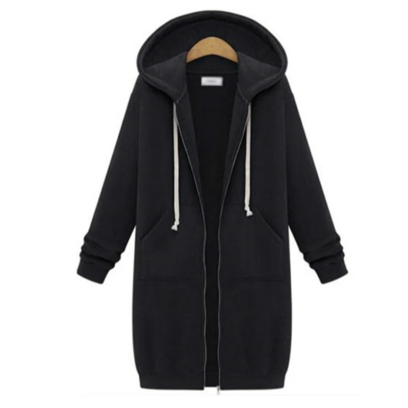 Women's Hooded Parka Jacket, Thick Warm Zip Up Winter Coat Plus Size
