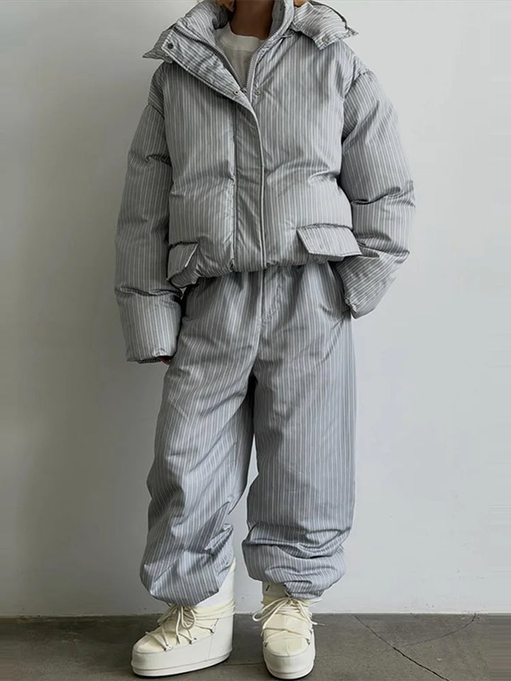 Women's Quilted Hooded Coat, Zip Up Padded Warm Winter Jacket