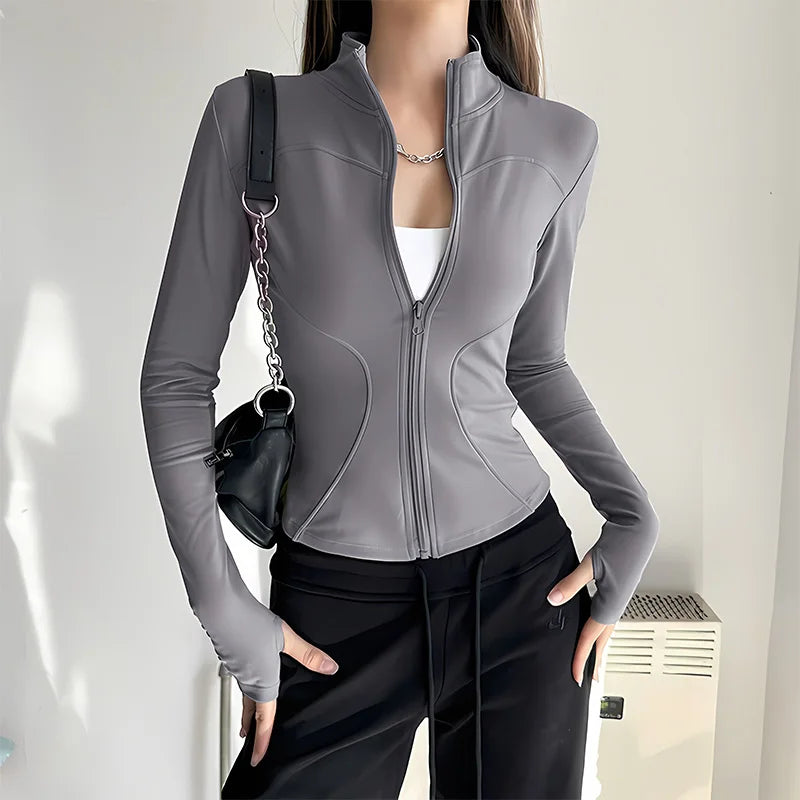 Women's Quick Dry Athletic Jacket, Lightweight Gym Running Workout Top