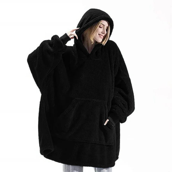 Women's Fleece Pullover, Hooded Oversized Sherpa Sweatshirt Top
