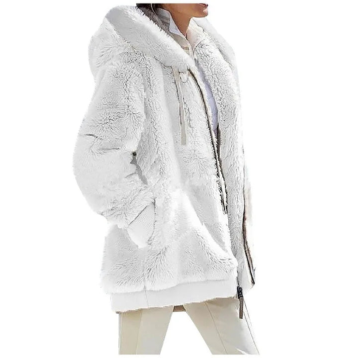Women's Fleece Jacket, Hooded Full Zip Warm Winter Coat Plus Size
