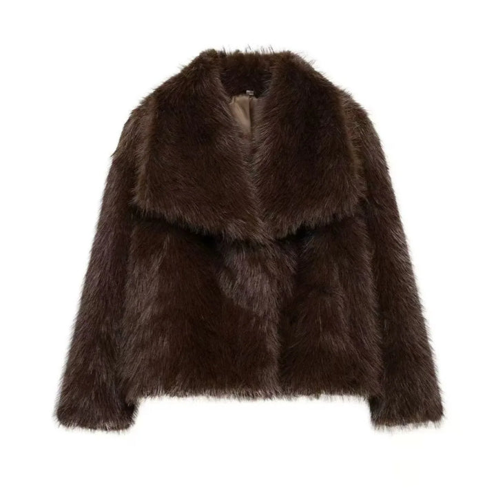 Women's Faux Leather Jacket, Fur Lined Stand Collar Winter Coat