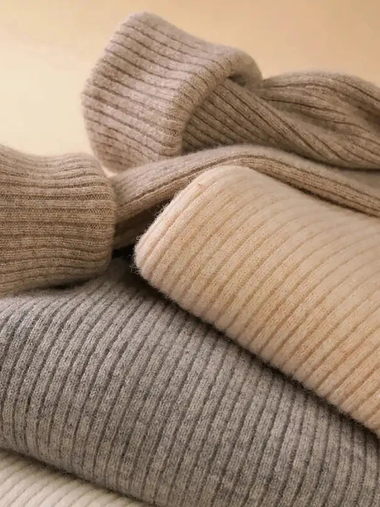 Women's Turtleneck Sweater, Soft Knit Long Sleeve Pullover Jumper