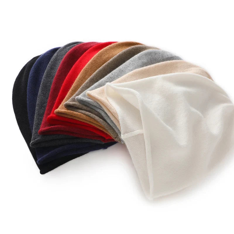 Relaxed-Fit Cashmere Knit Winter Beanie, view 3