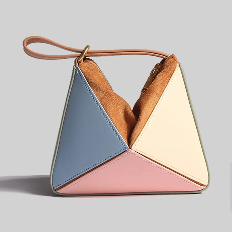 Women's Pleated Origami Top Handle Bag in Sky