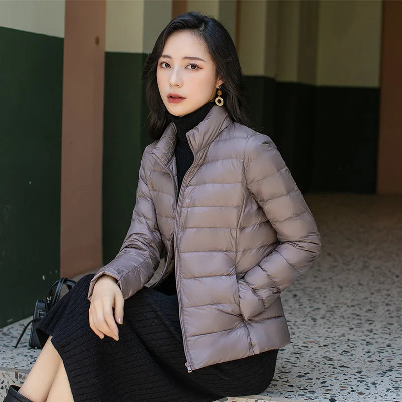 Women's Puffer Jacket, Lightweight Packable Short Down Coat Plus Size