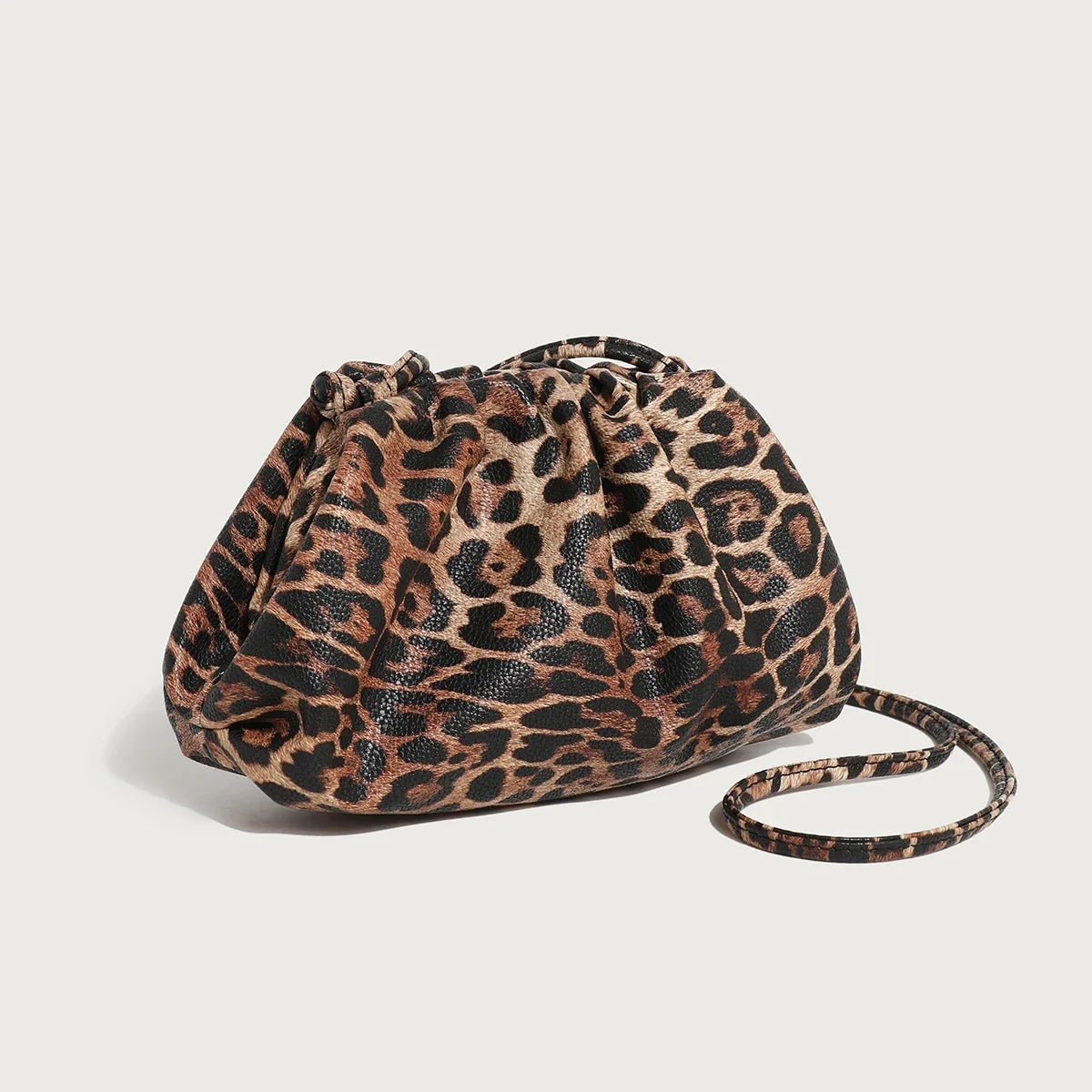 Women's Leopard Print Faux Leather Clutch with Linen Lining, view 2