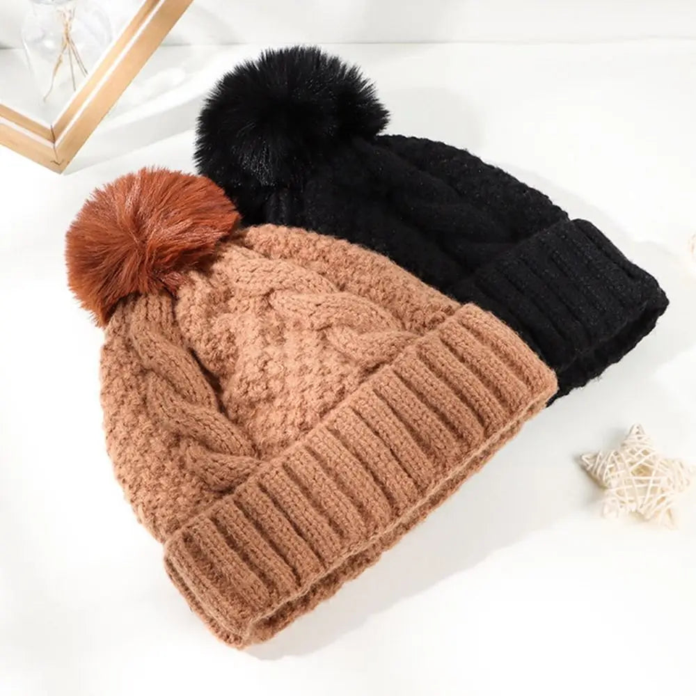 Women's Thick Knit Cotton Beanie with Ear Flaps, view 4