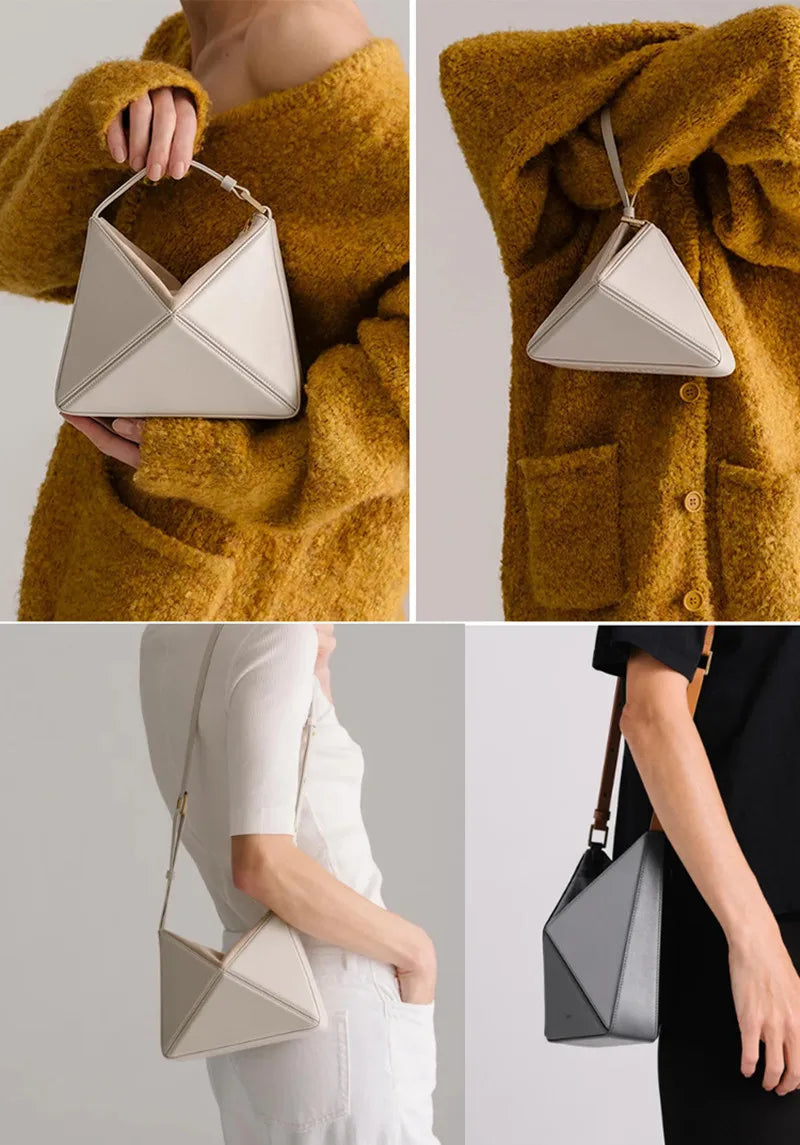 Women's Pleated Origami Top Handle Bag, view 7