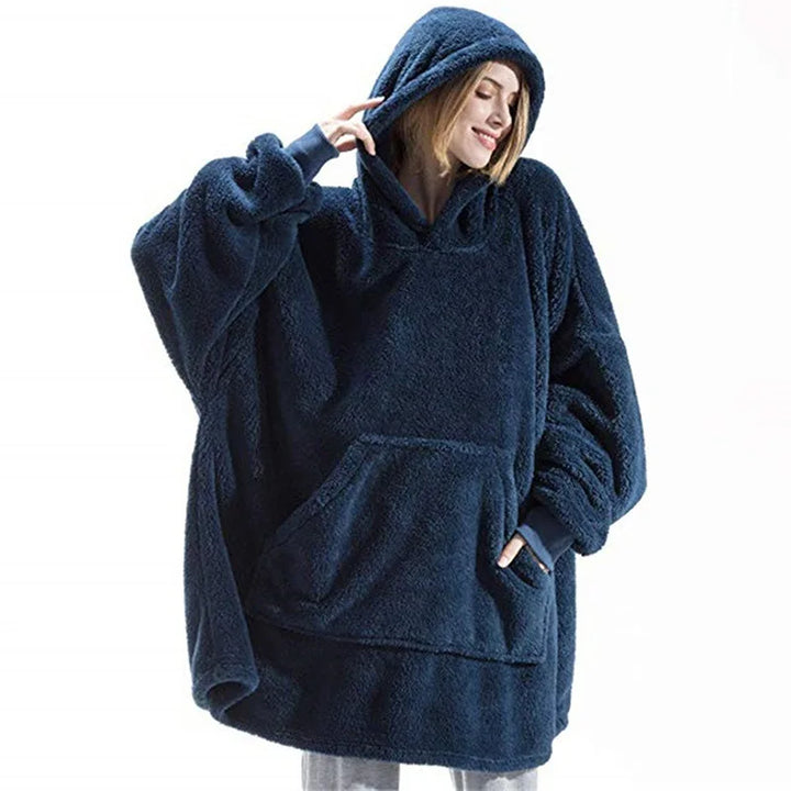Women's Fleece Pullover, Hooded Oversized Sherpa Sweatshirt Top