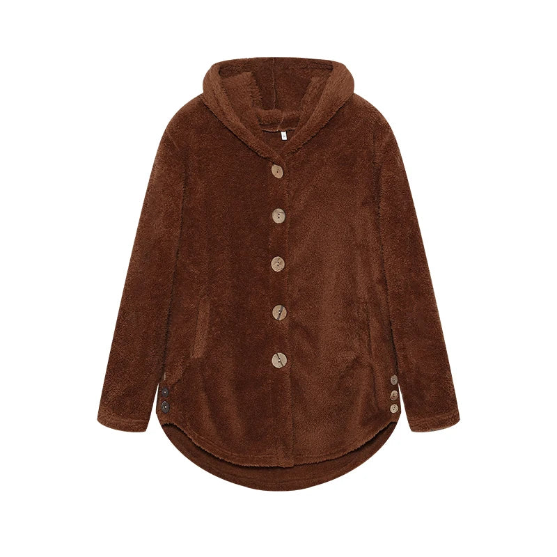 Women's Two Piece Set, Printed Pleated Shirt and Faux Fur Coat