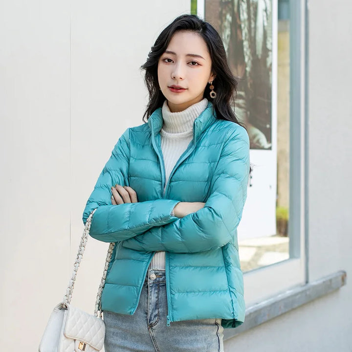 Women's Puffer Jacket, Lightweight Packable Short Down Coat Plus Size