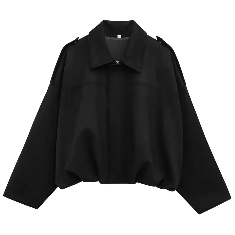 Women's Suede Bomber Jacket, Cropped Lapel Zip Up Moto Racing Coat