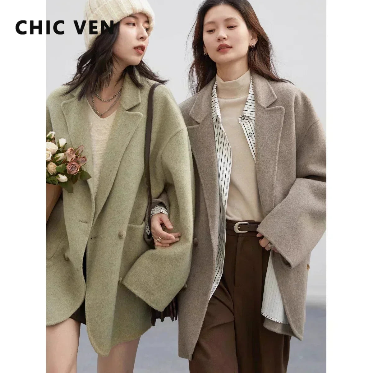 Women's Loose Double-Breasted Retro Coat