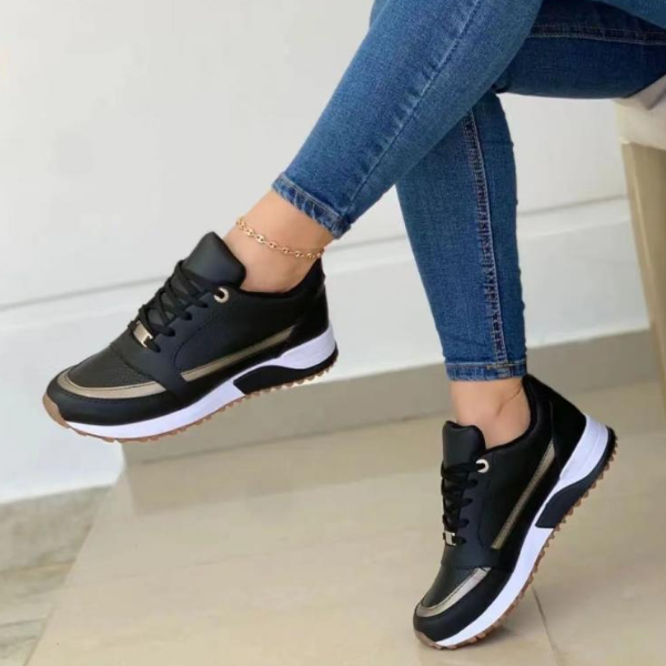 Women's Lace Up Sneakers, Low Top Casual Walking Shoes