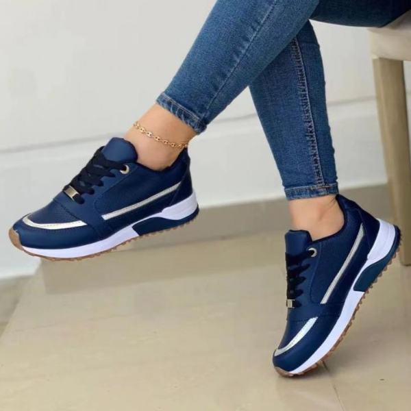 Women's Lace Up Sneakers, Low Top Casual Walking Shoes