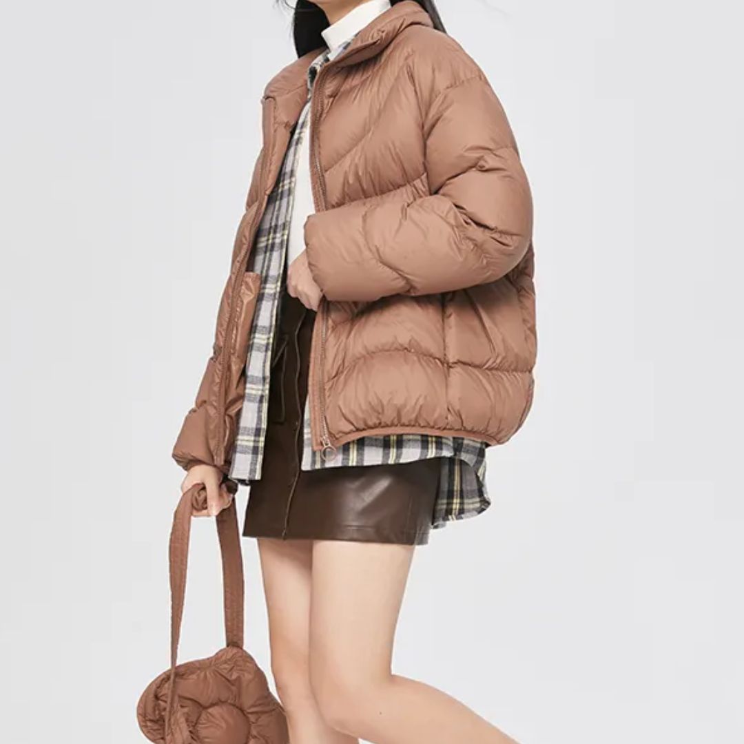 Women's Packable Lightweight Puffer Jacket with Classic Collar, view 3