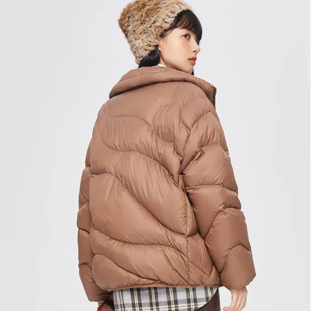 Women's Packable Lightweight Puffer Jacket with Classic Collar, view 2