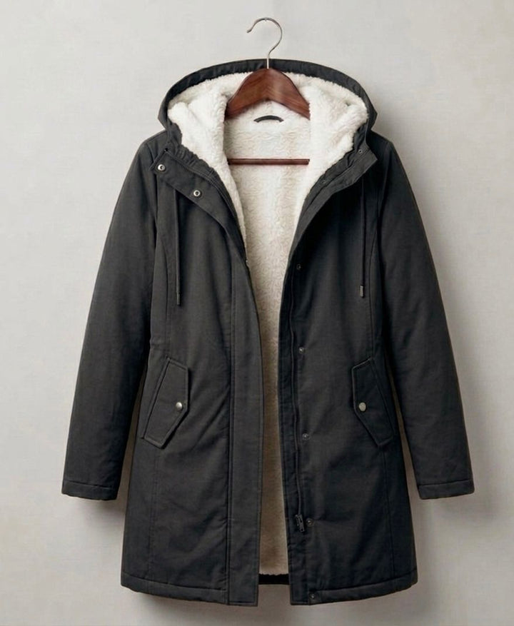 Women's Fleece Lined Winter Parka, Hooded Water Resistant Coat Plus Size