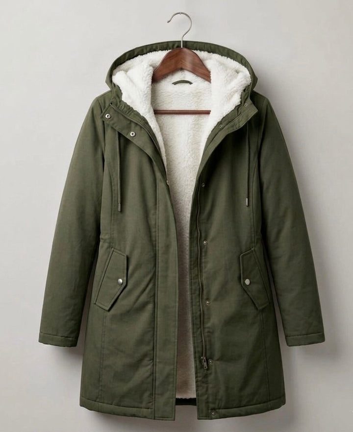 Women's Fleece Lined Winter Parka, Hooded Water Resistant Coat Plus Size