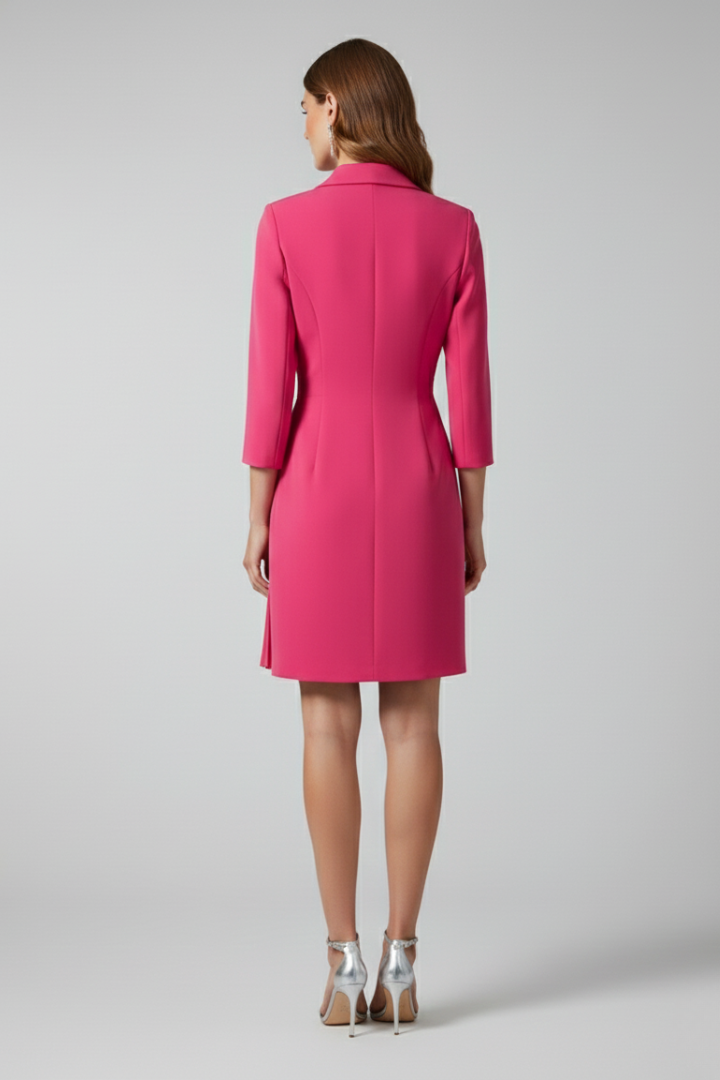 Women's Blazer Dress, Notched Lapel Long Sleeve Work Office Midi Dress