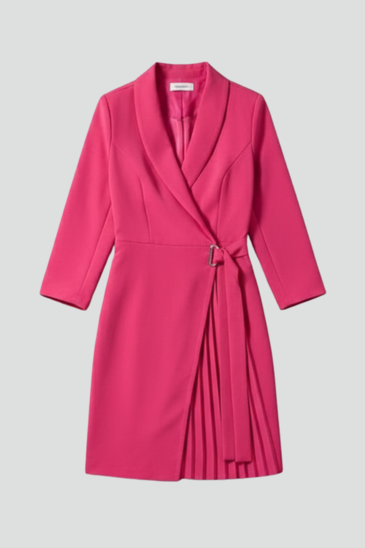 Women's Blazer Dress, Notched Lapel Long Sleeve Work Office Midi Dress