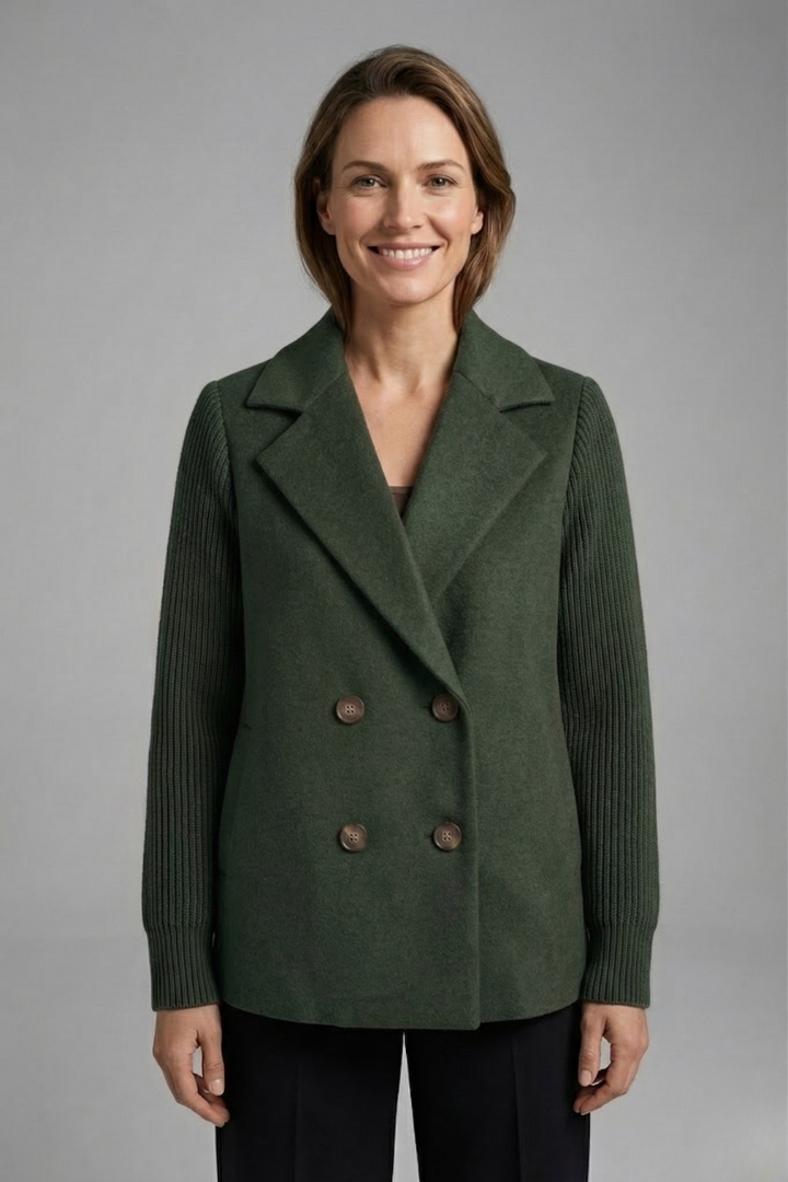 Women's Double Breasted Blazer, Wide Lapel Long Sleeve Suit Jacket
