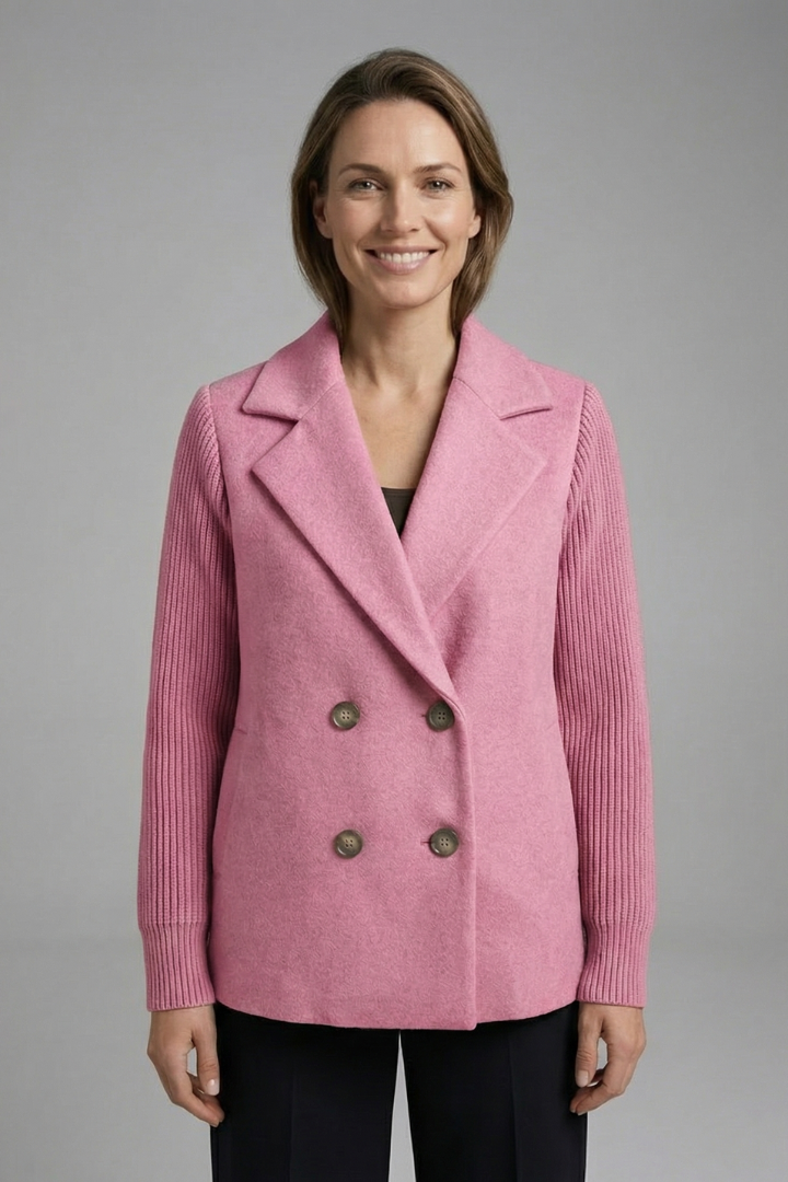 Women's Double Breasted Blazer, Wide Lapel Long Sleeve Suit Jacket