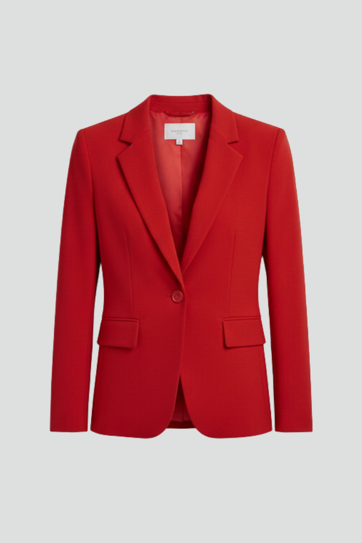 Women's Business Casual Blazer, Notched Lapel Single Button Suit Jacket