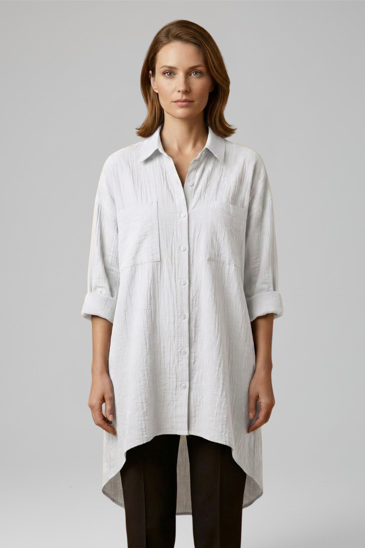 Women's Button Up Shirt, Collared Long Sleeve Casual Blouse Plus Size