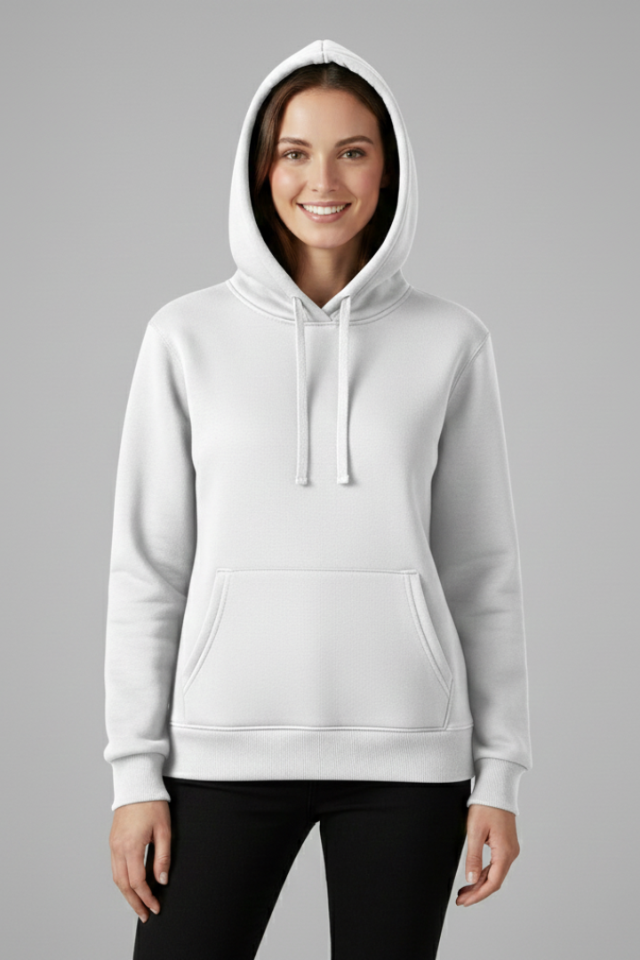 Women's Hoodie, Adjustable Drawstring Hood Ribbed Hem Sweatshirt