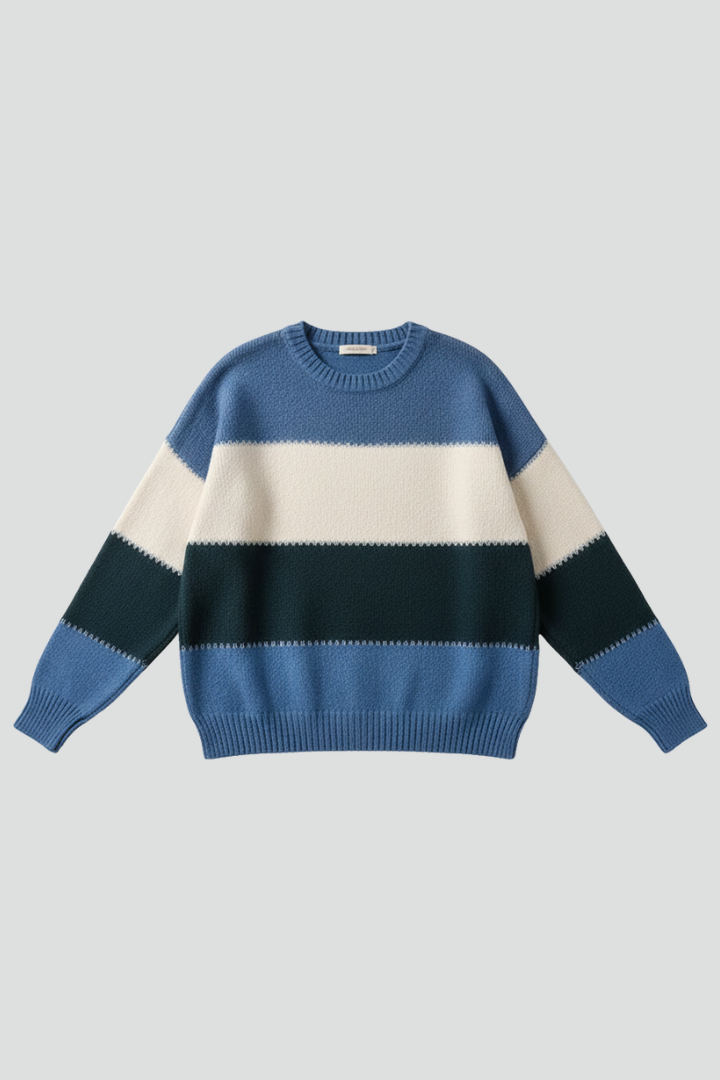 Women's Relaxed Striped Knit Pullover Sweater