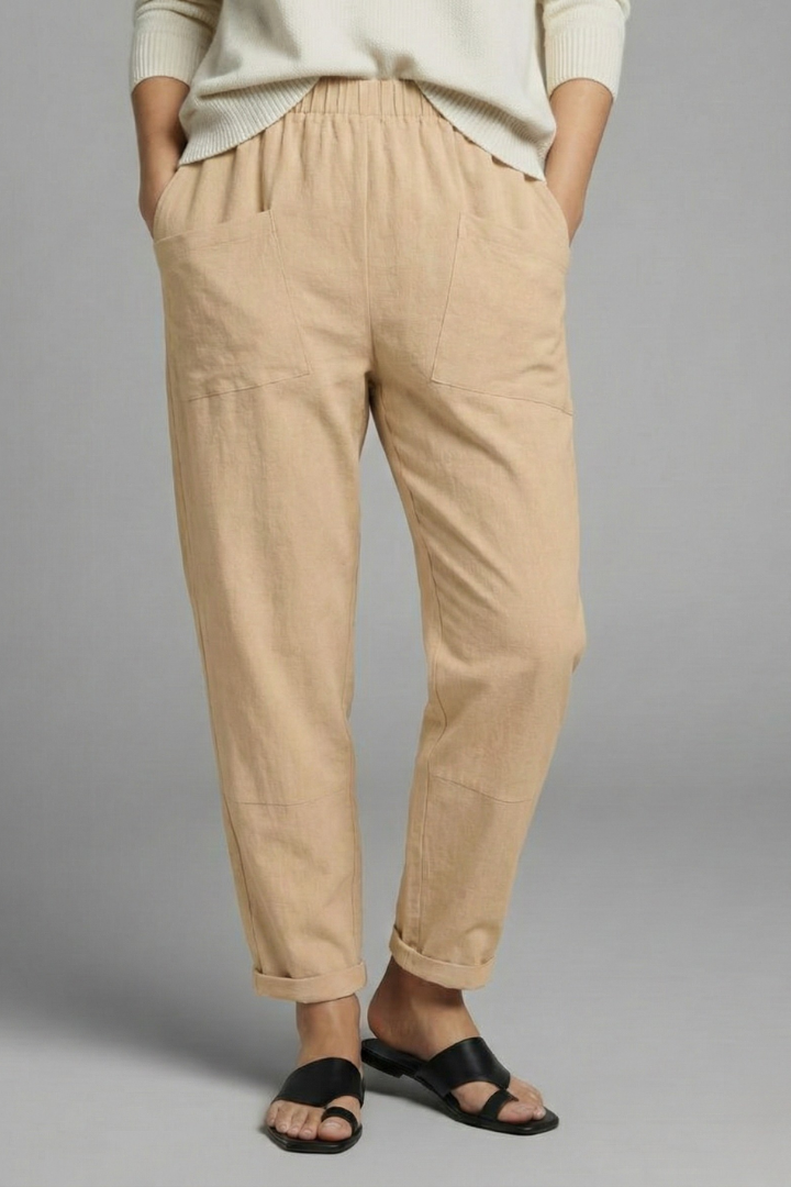 Noémie | Elastic Waist Tapered Trousers