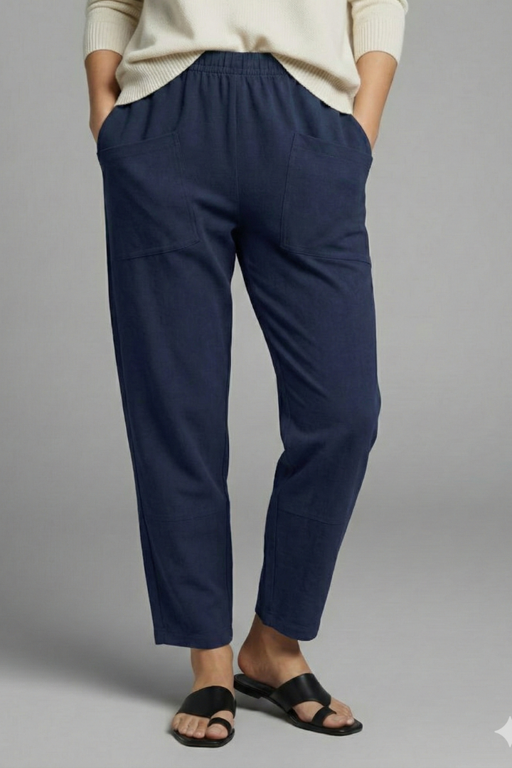 Noémie | Elastic Waist Tapered Trousers