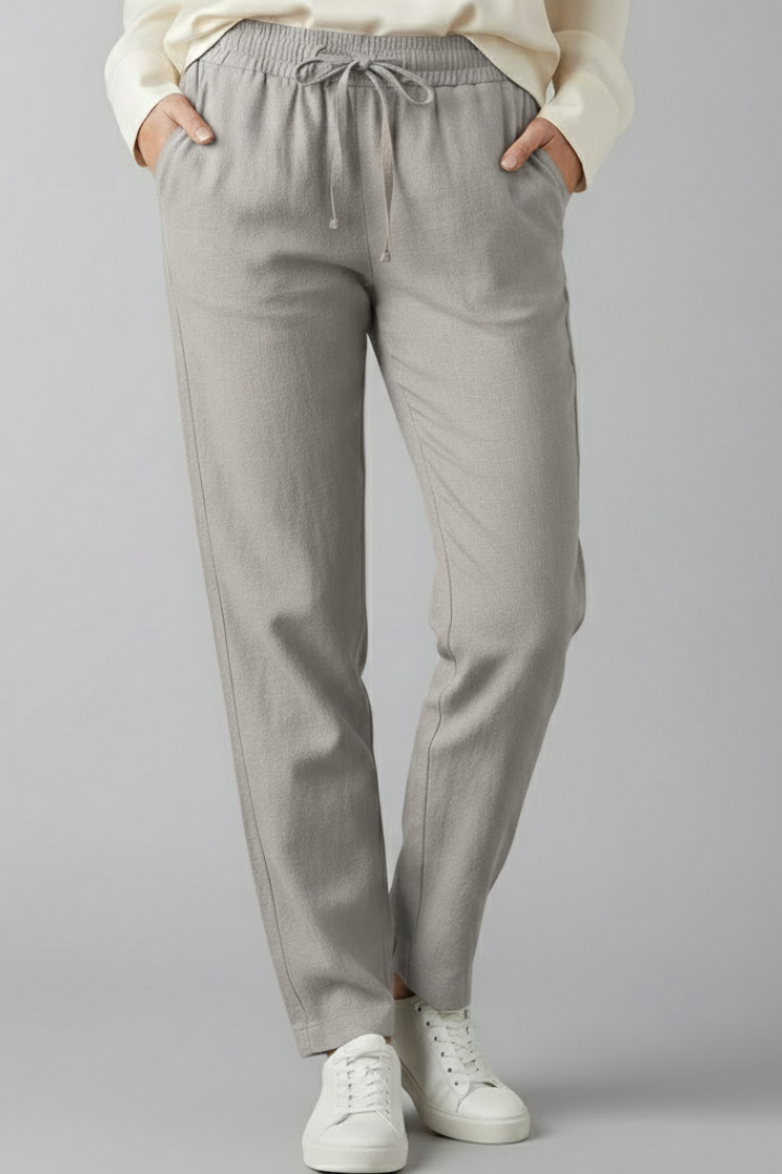 Noémie | Elastic Waist Tapered Trousers