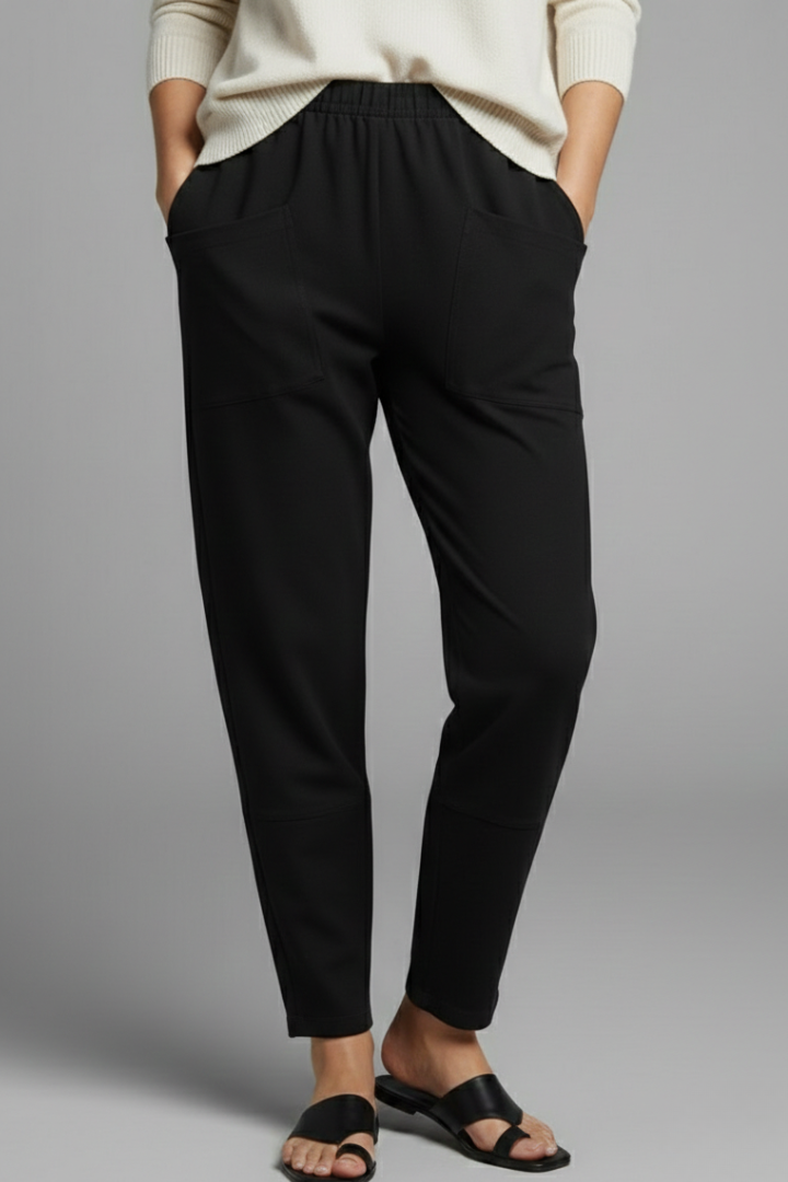 Noémie | Elastic Waist Tapered Trousers