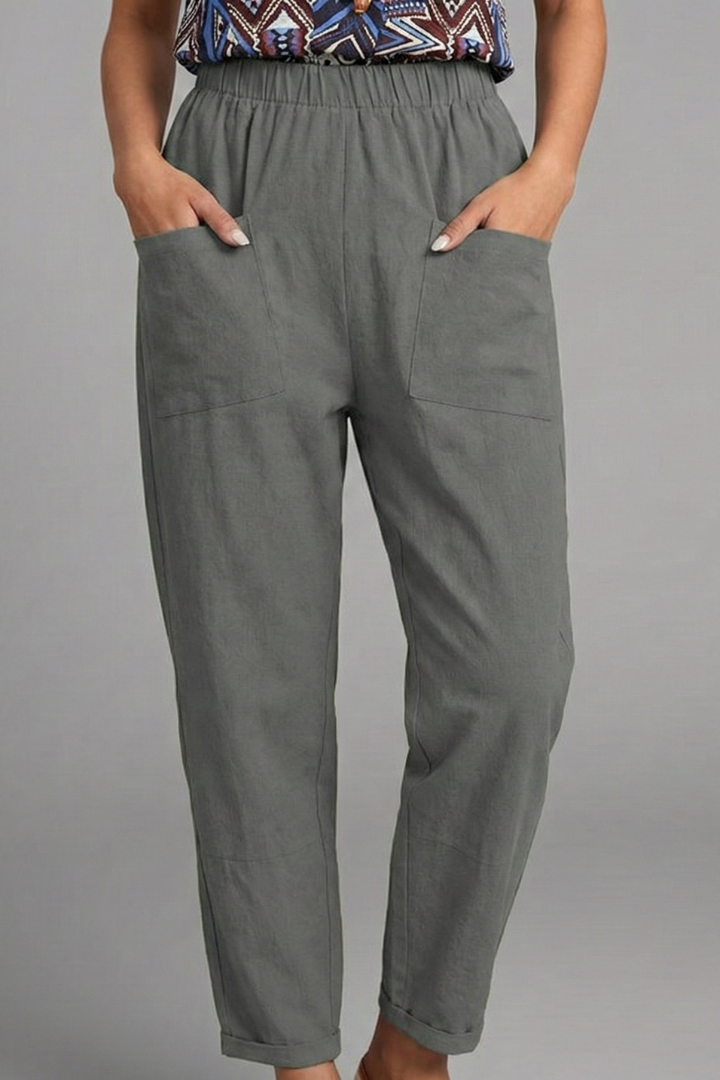 Noémie | Elastic Waist Tapered Trousers
