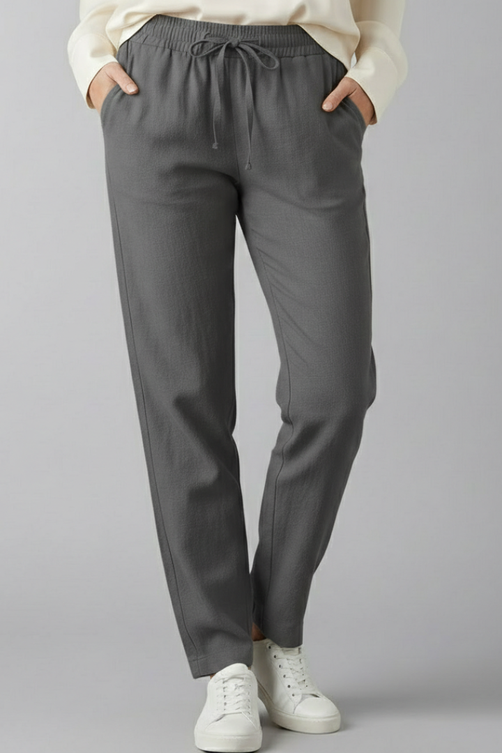 Noémie | Elastic Waist Tapered Trousers