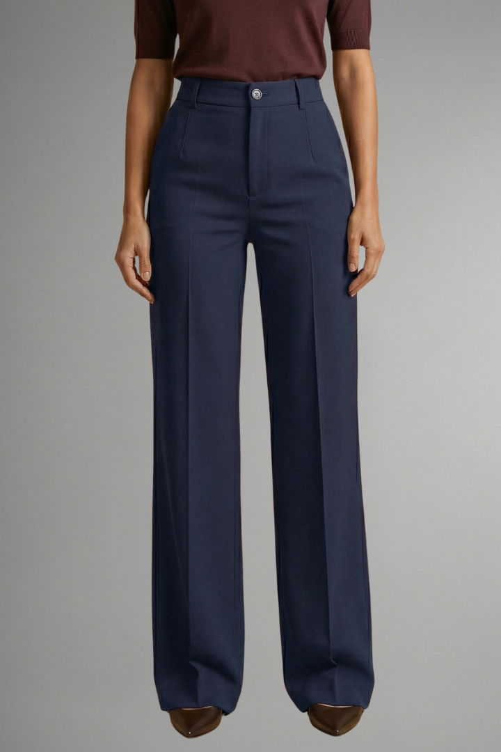 Camille | High Waist Straight Leg Trousers