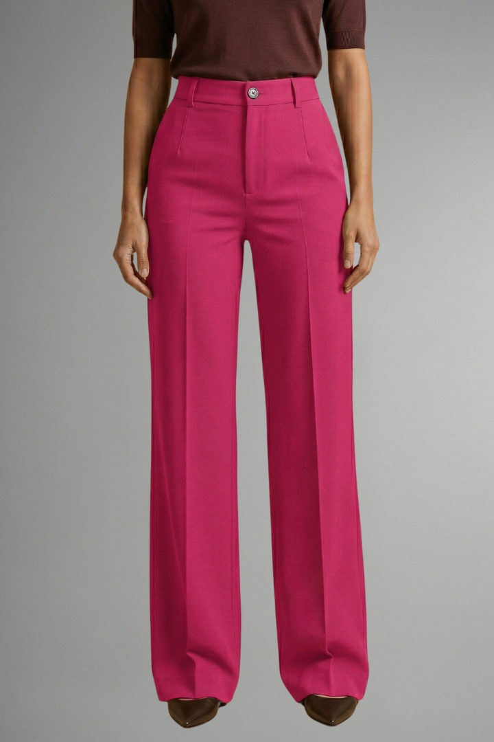Camille | High Waist Straight Leg Trousers
