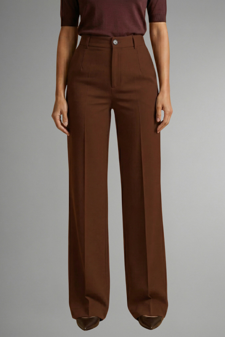 Camille | High Waist Straight Leg Trousers