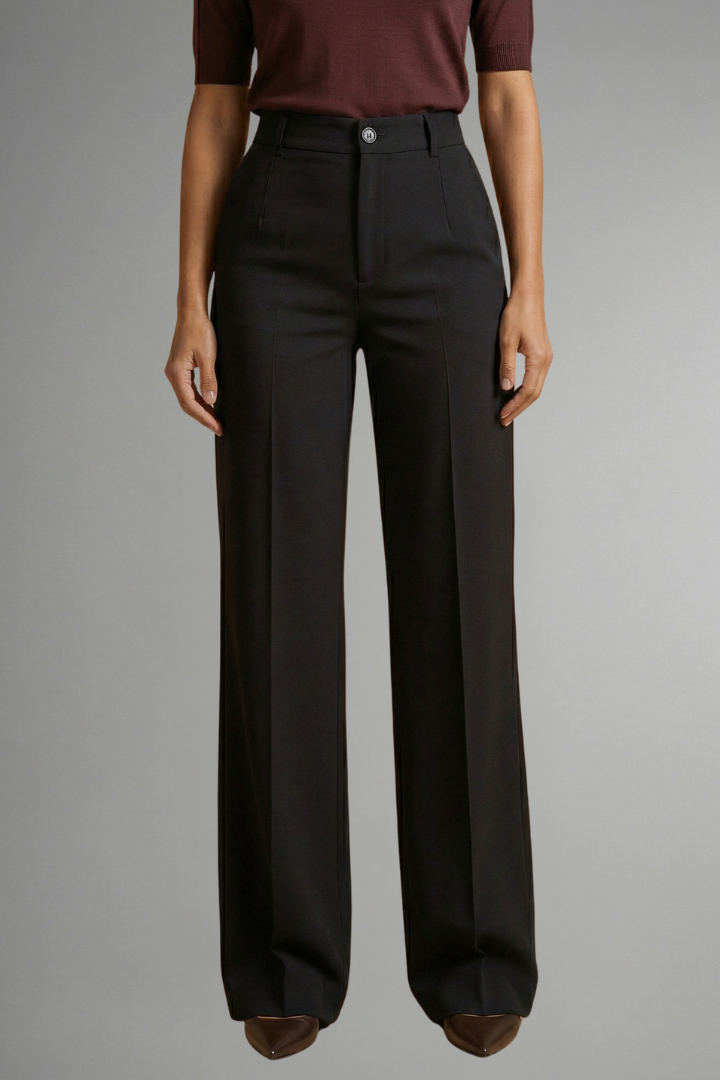 Camille | High Waist Straight Leg Trousers