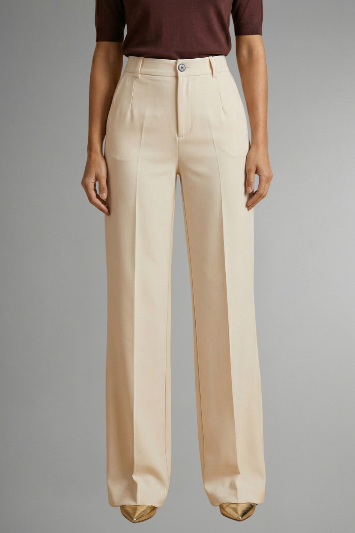 Camille | High Waist Straight Leg Trousers