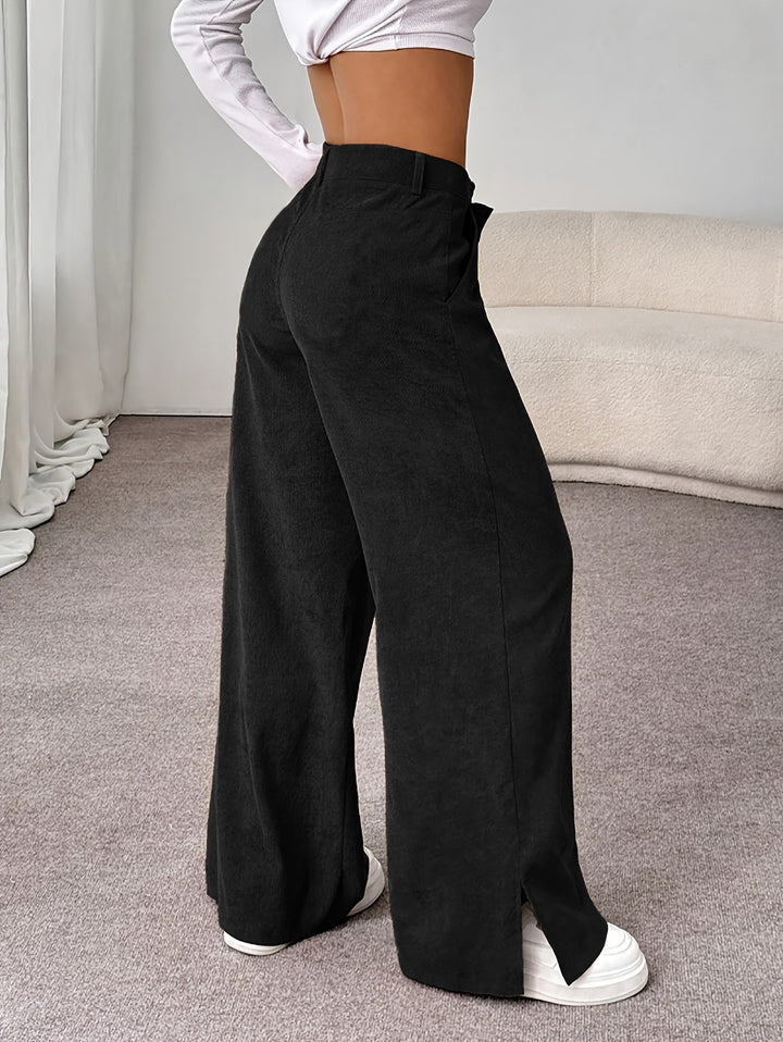 Women's Straight Leg Trousers, High Waisted Tailored Work Pants