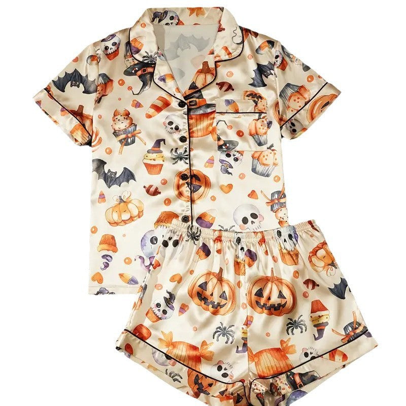 Spooky Pumpkin Halloween Pajama Set for Women | Plus Size to 5XL