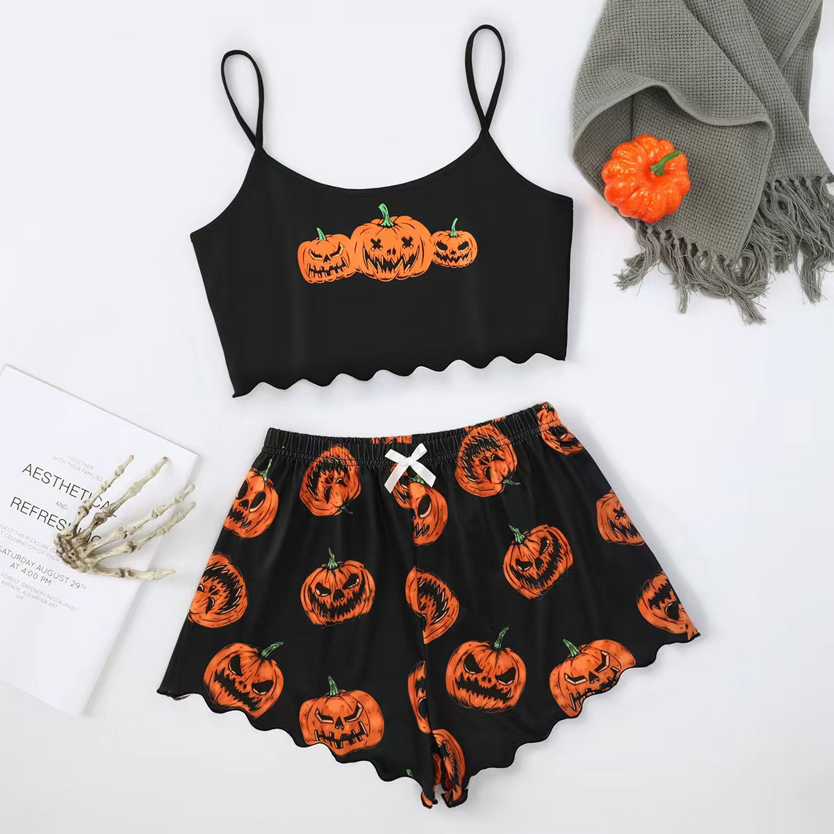 Pumpkin Patch Halloween Pajamas for Women | Cami & Shorts Set