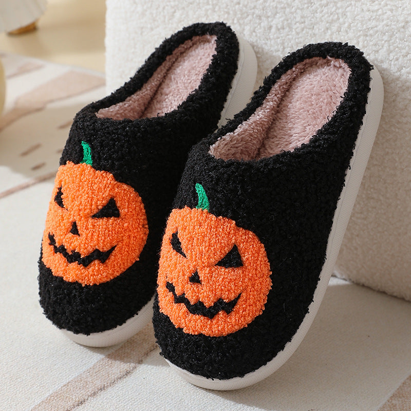 Midnight Bat Pumpkin Halloween Slippers | Unisex